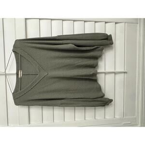Altar'd State Olive Green Waffle Knit Top